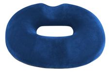 TheComfortZone Donut Cushion For Coccyx & Tailbone Pain Pressure Relief | Memory Foam Orthopedic Doughnut Seat Cushion for office chair | Hemorrhoid, Pregnancy Post Natal, Surgery, Sciatica (Blue)