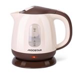 Aigostar Small Electric Kettle， 1 Litre 1100W Low Wattage Cordless Kettle for Travel Bedroom Camping Office， Lightweight Portable Kettle Electric， White and Brown - Romeo 30KO3