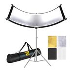 Powerpak EL-1 71x24 Inch Arclight Curved Eyelighter Lighting Reflector | U-Style Reflector, Diffuser for Studio Portrait Photgraphy and Headshot - Black/White/Gold/Silver