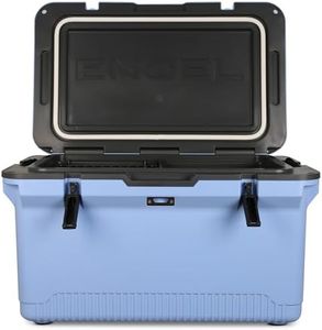 ENGEL 60 QT Ultra-Light Injection Molded Cooler - Ice Chest Keeps Ice up to 7 Days - Large Cooler Includes Wire Basket, Divider and Built-in Bottle Opener - Blue with Dark Grey Interior (Blue)