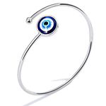 SmileBelle Silver Evil Eye Bracelets Jewelry for Women,Mexican Stainless Steel Bracelets, mal de ojo Protection Bracelets