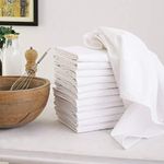 Flour Sack Dish Towels, Set of 12 (27 x 27 Inches), Multi-use White Kitchen Towels, 100% Cotton, Highly Absorbent, Tea Towels for Embroidery