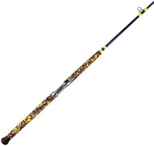 ANCIENT MARINER Catfish Fishing Rods, 7'6" One-Piece Glow with Black Light Ancient Mariner Albatross Catfishing Casting Rod, Medium Heavy（Purple）