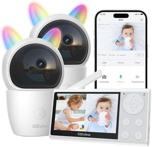 CZEview 2K Babyphone 2 Caméra Bébé, Moniteur Vidéo 4,3", PTZ 360°, Vidéo Caméra Surveillance Bébé, Audio Bidirectionnel, Vision Nocturne, Berceuses, Détection AI & Alertes Intelligentes