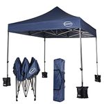 MAXIMUS HEAVY DUTY POP UP GAZEBO 3m x 3m COMMERCIAL MARKET STALL WITH 4 WEIGHT BAGS (No Walls, Blue)