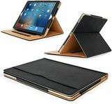 Black Leather Folio Case For Apple iPad Mini-1, Mini-2, Mini-3, Mini-4 & Mini-5 (7.9 inch) Premium Leather Magnetic Flip Stand Cover For 7.9” iPad Mini, Auto Wake/Sleep