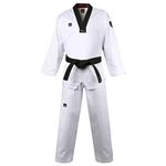 Mooto BS4.5 Basic Taekwondo Uniform Dobok Black V Neck WT Logo on Official Recognized (170(Height: 170-179cm or 5.58-5.87ft))