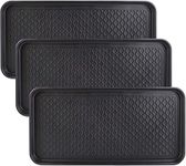 Falflor Boot Trays for Entryway 3 Packs 30"×15" Functional Heavy Duty Boot Trays Indoor Outdoor Mats Pet Feeding Mat(Black)