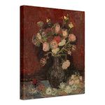 Wieco Art Vase with Chinese Asters and Gladioli by Van Gogh Famous Oil Paintings Reproduction Modern Abstract HD Canvas Prints Wall Art Flowers Artwork Pictures for Bedroom Kitchen Home Decorations