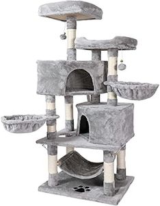 NEGTTE Cat Tree for Indoor- Multi-Level for Big Cats -Cat Condo Climbing Tower-Pet Play House