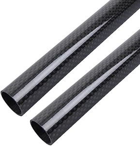 ARRIS 25mm Raw Material Carbon Fiber Tube 25mm x 23mm x 500mm, 19.68 inch 3K 100% Pure Roll Wrapped Hollow Carbon Tubing, Plain Glossy Round Carbon Tubes (2PCS)