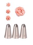 2D Piping Nozzle Set for Cake Decorating,2D Large Drop Flower Icing Nozzle,2D Closed Star Piping Tip,3 Pcs