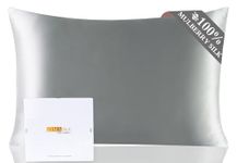 ZIMASILK 100% Mulberry Silk Pillowcase Upgraded Version for Hair and Skin Health, Better Grade 6A Silk, with YKK Zipper, Ultra-Soft & Durable, Luxury Gift Box 1Pc (Standard 50x75cm, Grey)