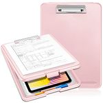 SITHON Nursing Clipboard with Storage, Lightweight Portable Writing Clipboard with Compartment Organizer for Nurse Doctor Medical Professionals Teachers Students Sales School Office, (Pink)