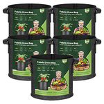 T4U 15 Gallon Plant Grow Bags with Handle Pack of 5, Large Fabric Pots Growing Bag, Heavy Duty Nonwoven Planter, Thickened Breathable Growbag for Potato Tomato Tree Strawberry Vegetables Outdoor