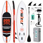 FunWater 11’ Inflatable Stand Up Paddle Board Ultra-Light PaddleBoards with SUP,3 Fins,Adj Paddle,Pump,Backpack,Leash