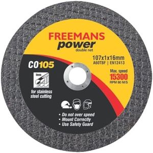 FREEMANS 4-Inch Double Net Cut off Wheels for Metal and Stainless Steel Cutting using Angle Grinder, Black - Pack of 50 Pieces