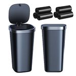 xuenair 2 Pack Mini Car Garbage Can with Lid and 90 Bags, Small Garbage can Waterproof, car Trash can for Car Door Home Office Bedrooms - 2 Black