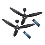 ACTIVA Gracia 1200 MM (28 Watts) BLDC Motor Fan With LED Light |Remote| 3 Blade Energy Saving Ceiling Fan With 5 Year Warranty Pack Of 2 (Smoke Brown)