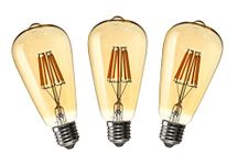 Mufasa 4-Watts e27 Base 14CM LONG LED Bulb ST64 Edison Vintage Antique Filament Light,Yellow (Pack Of 3)