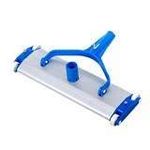 WATERTECH SYSTEMS 13.5 inch Aluminum Weighted Swimming Pool Vacuum Head on Wheels Aluminum Swimming Pool Cleaning Brush with EZ Clips_Blue and White