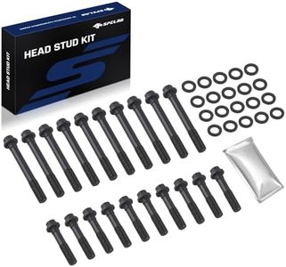 SPELAB Head Stud Replacement Kit Compatible with Ford 1969-1997 Small Block Windsor 5.8L/351, Cylinder Head Bolt Assembly Kit & Assembly Lubricant