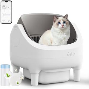 TRIUMPHKEY Automatic Self-Cleaning Cat Litter Tray, App-Controlled, Open-Top XXL Cat Litter Box with Dual Odor Control for Multiple catsan, Includes Mat, Waste Bags, Scoop & Scent Box
