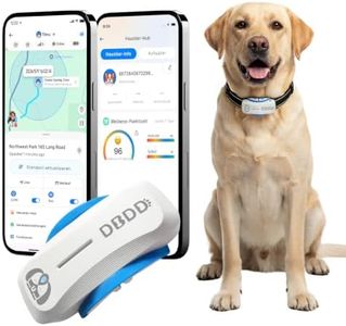DBDD AI GPS Tracker for Dogs (White) with Virtual Fence & Real-Time Location - Waterproof Electronic Collar for Escape Artists, AI Health Monitor for Medium to Large Dogs (30lbs+), iOS & Android