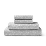 Brielle 100-Percent Cotton Flannel Sheet Set, Full, Snowflake Lunar Grey