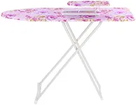 cdar Foldable Ironing Board, Good Load-bearing Height Adjustable Clothes Ironing Board Wood & Iron Material Smooth Edge Extra-Wide Ironing Board for Home Laundry Rooms Purple