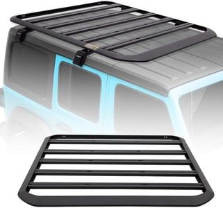 CALLIERT Aluminum 1/2 Half Roof Rack Kit Cross Bars and Cargo Basket for Jeep Wrangler JL 2018-2024 ＆ 2020-2024 Gladiator JT, Hardtop Luggage Carrier