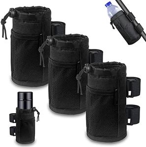 Vegena Lot de 3 Porte Bouteille Velo, Porte Gourde Velo sans Vis, Porte Gourde VTT, Porte Bidon avec Poche en Filet et Fermeture à Cordon pour Buggy Fauteuils Roulants Vélos d'enfants Poussettes