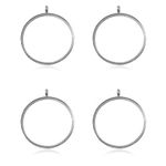 WANDIC Silver Photo Charms, 4 Pcs Screw Thread Round Memory Locket Pendants, Bridal Wedding Bouquet Frame for Bouquet or Car Decoration, Key Chain, Necklace Making, 40mm