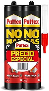 Pattex Plus de clous pour tout HighTack, adhésif de montage résistant aux températures extrêmes, colle forte sur surfaces humides, adhésif blanc, pack économique avec 2 cartouches x 446 g