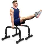 TABEKE Push Up Bar, 12 Inch High Non-Slip Parallettes Bars & Dip Bars With Foam Handles, Heavy-Duty No Wobbling Calisthenics Equipment For Handstand, L-Sit, Gymnastics, Strength Training Home Gym Use