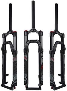 Air MTB Suspension Fork 26/27.5/29, Rebound Adjust Straight Tube 28.6mm QR 9mm Travel 120mm Manual/Crown Lockout Mountain Bike Forks, Ultralight Gas Shock XC Bicycle (Black, 27.5)