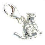 Welded Bliss Sterling 925 Solid Silver Sitting Cat Clip On Charm Pendant WBC1588