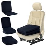 HOMBYS Adjustable Car Booster Seat for Short Drivers, 3 Heights for Different People, Adult Car Seat Cushions for Driving, Supportive Car Seat Pad for Lower Back Pain Relief-No Sagging