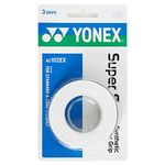 YONEX Super GRAP Racquet Overgrip (White, 3-Pack)