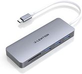 LENTION USB C Hub with 3 USB 3.0 & SD/Micro SD Card Reader Compatible Iphone15, 2023-2016 MacBook Pro, New Mac Air/iPad Pro/Surface, More, Stable Driver Certified Type C Adapter (CB-C15, Space Gray)