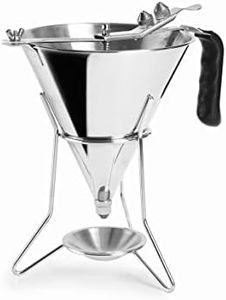 Lacor 67150 Embudo dosificador de Acero Inoxidable 18/10 con Sistema de Palanca para un caudal Ajustable, 2'00 L, Plateado