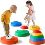 Tiny Land Stepping Stones for Kids, 5pcs Toddler Stepping Stones, Sensory Stepping Stones for Promoting Toddler's Balance & Coordination Skills, Stepping Stones for Toddlers 3-5 (Rainbow Color)