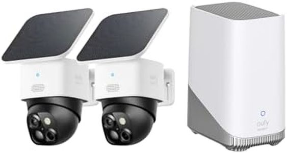 eufy Security SoloCam S340 2-Cam Pack with HomeBase S380 (HomeBase 3), Solar Security Camera, Wireless Outdoor Camera, 360° Pan & Tilt Surveillance, No Monthly Fee, HomeBase S380 Compatible