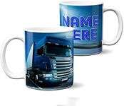 KRAFTYGIFTS Personalised Lorry Mug Truck Driver Cup Trucking Dad Birthday Lorries Gift LB004