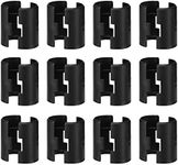 Jamiikury 24 Pack Wire Shelf Clips, Black Shelf Lock Clips for 1 Inch Post Shelving, Plastic Shelving Sleeves Replacements for Wire Shelving System (12 Pairs, Black)