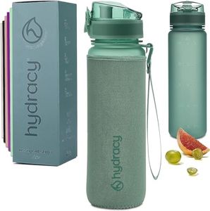 Hydracy 17 oz Motivational Water Bottle with Time Marker, Reusable Water Bottle With Strap, Leak Proof Chug Lid, Kids Water Bottle with Times to Drink and Fruit Infusion Strainer