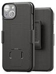 Encased DuraClip Holster Designed for iPhone 14 Case with Belt Clip and Kickstand (Matte Black)