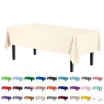 4-Pack Ivory Plastic Table Cloth - 54In. x 108In. Disposable Tablecloth for Parties - Rectangle Tablecloth - Disposable Table Cloths for Parties - Plastic Table Cover for Picnics Exquisite