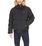 Tommy Hilfiger Men's Quilted Arctic Cloth Snorkel Bomber Jacket with Removable Hood (Standard and Big & Tall), Black, X-Large