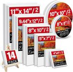 14 Packs Stretched Canvases for Pai